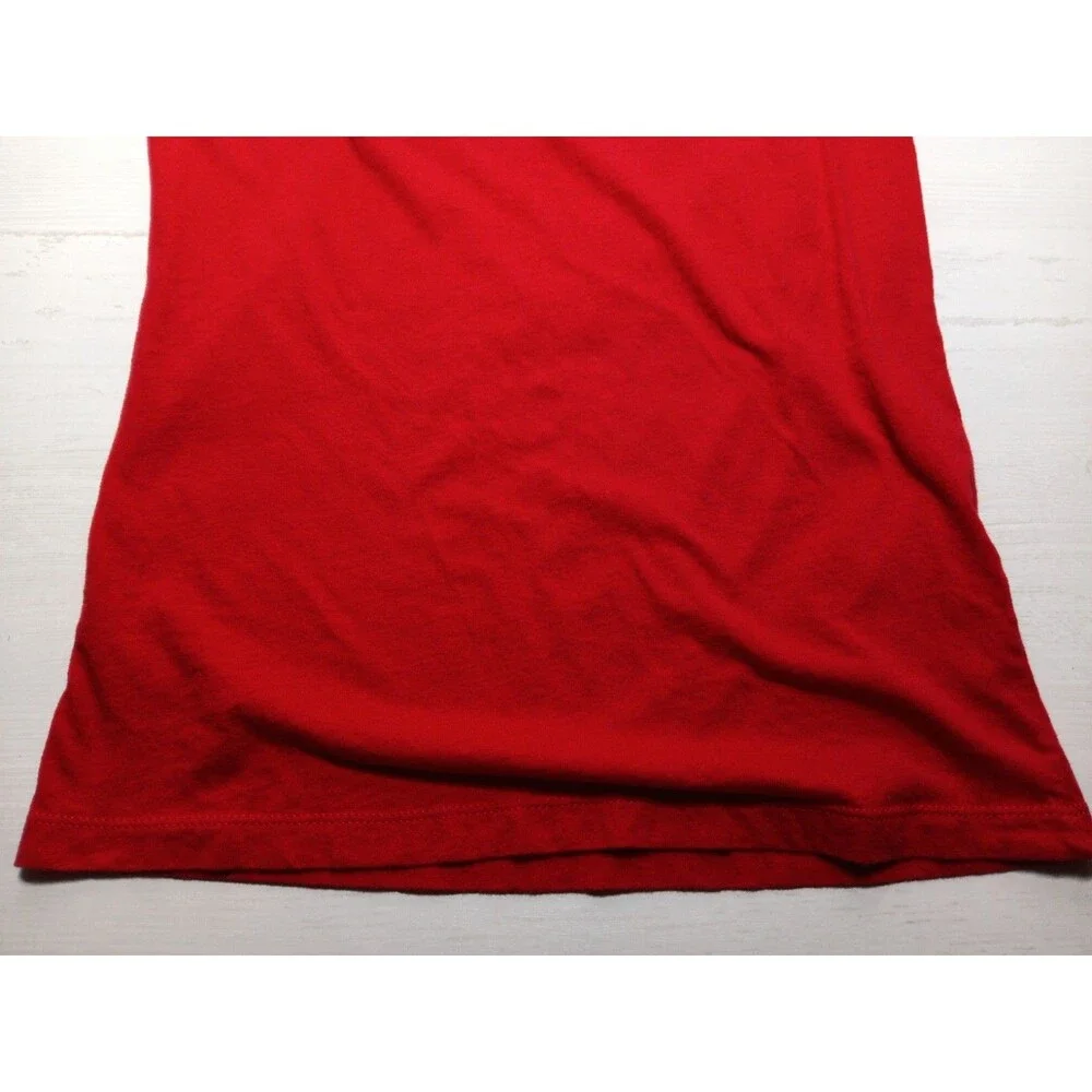 Reebok T-Shirt Womens Red Made In The Gym Short Sleeve USA Logo Top Size Small